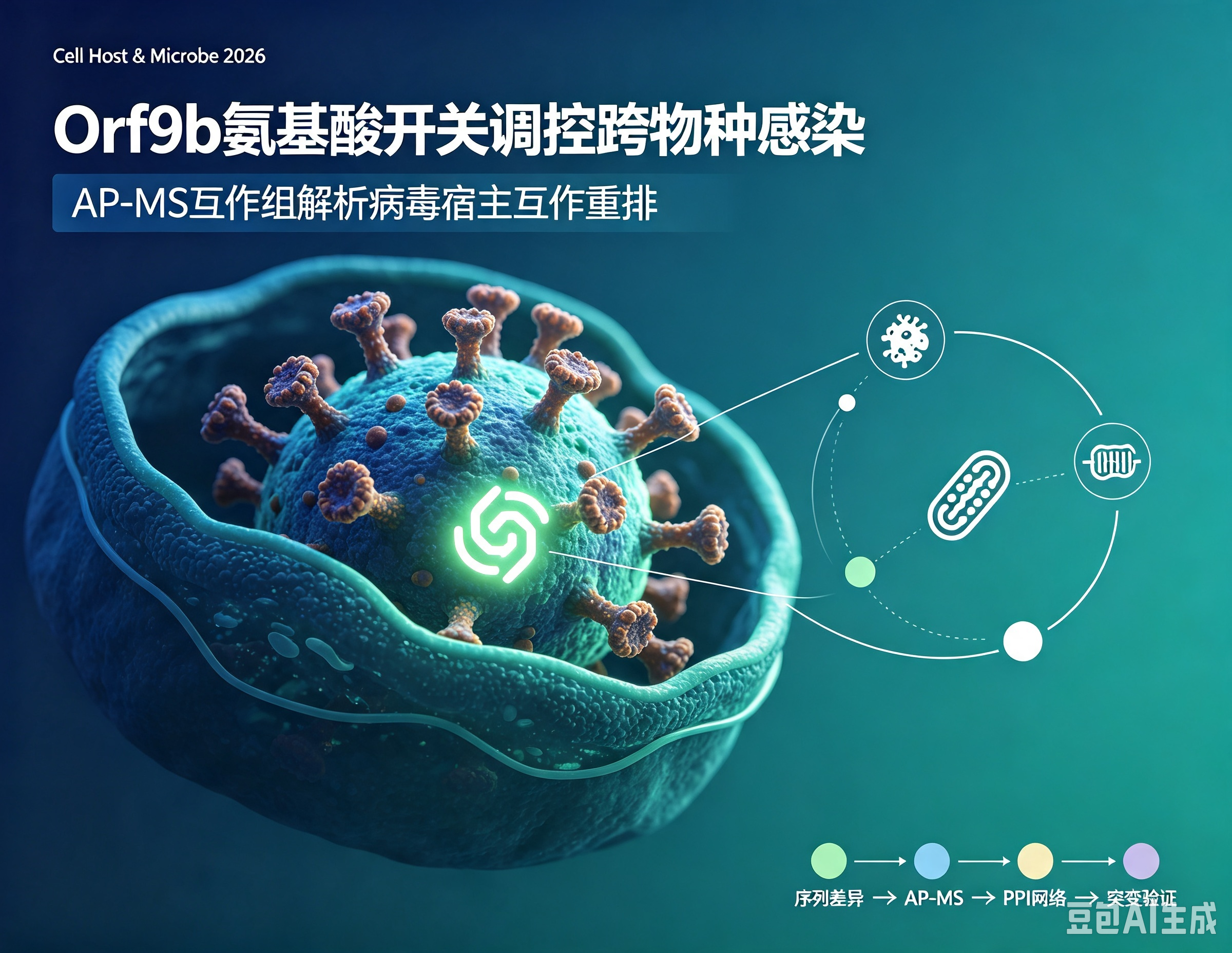 一个氨基酸如何改写跨物种感染？Cell Host & Microbe用互作组找到Orf9b开关