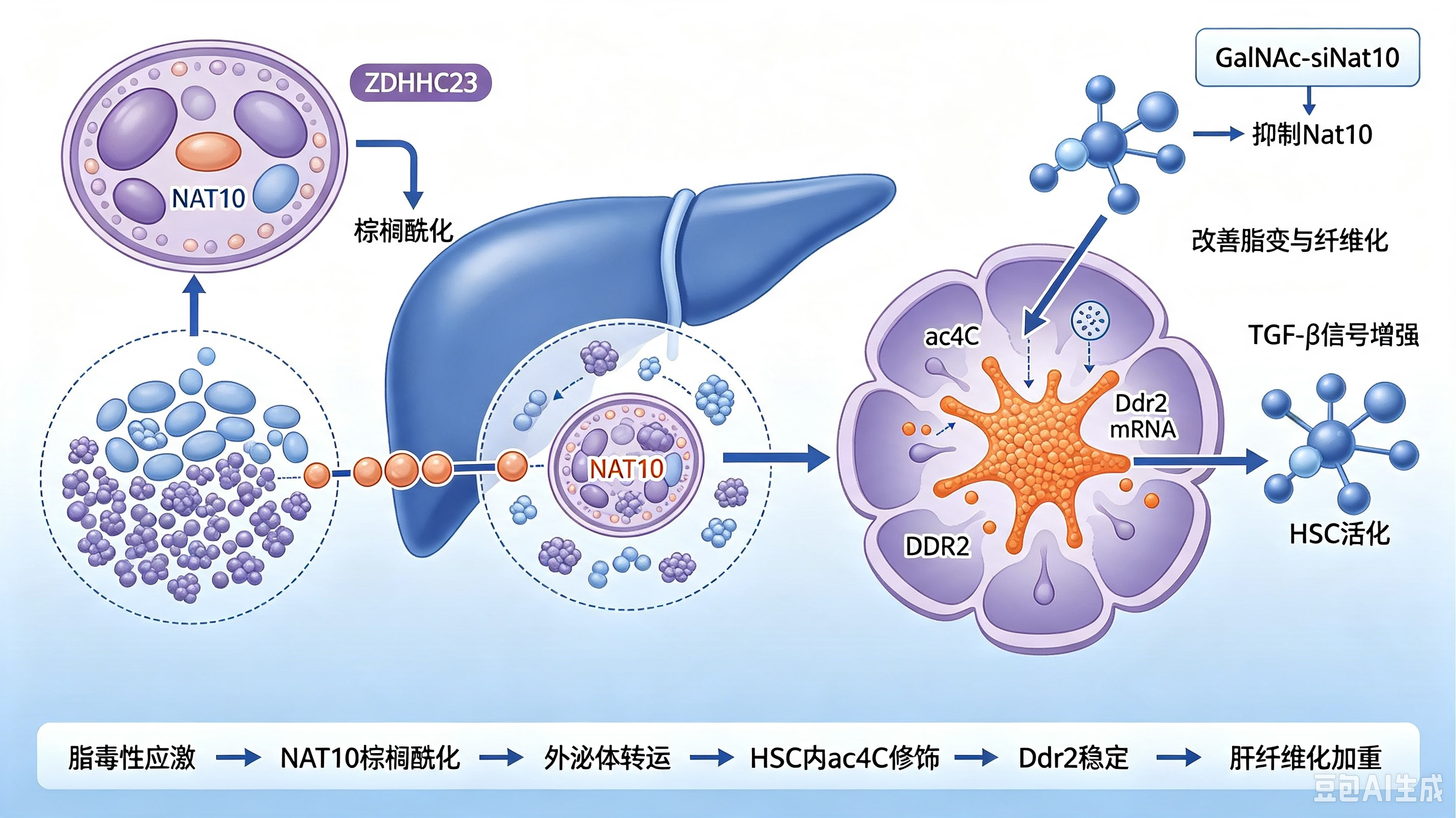 文献解读｜Hepatology：棕榈酰化介导核蛋白 NAT10 外泌体转运，驱动 MASH 肝纤维化