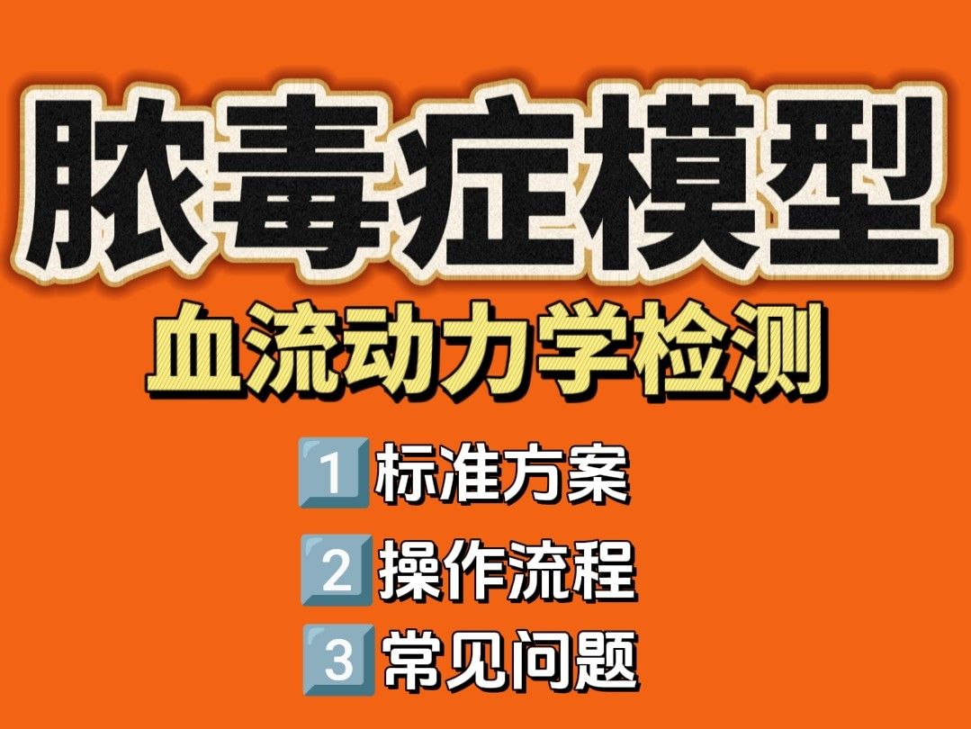 脓毒性休克模型如何构建？血流动力学监测方案详解